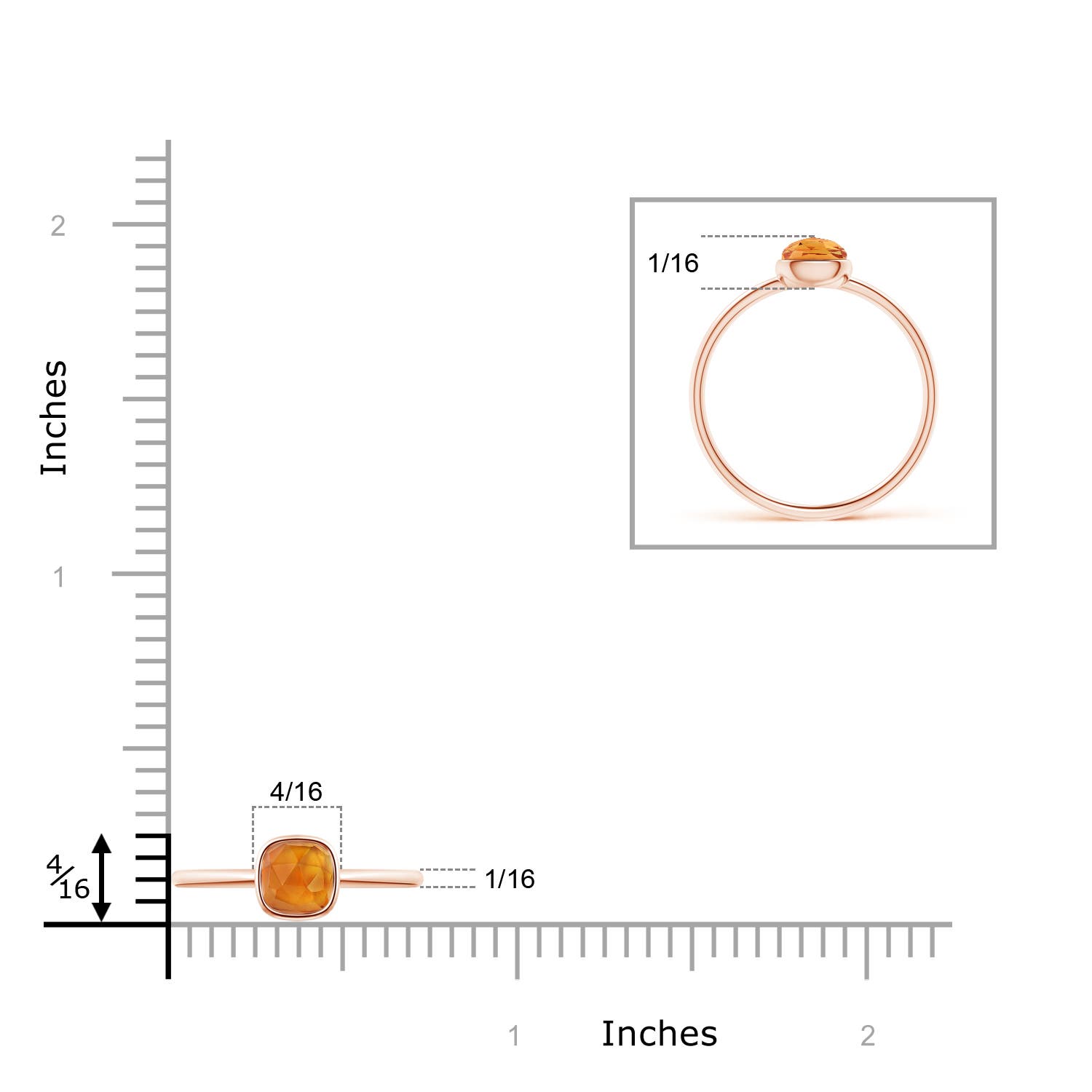 AAA - Citrine / 0.5 CT / 14 KT Rose Gold