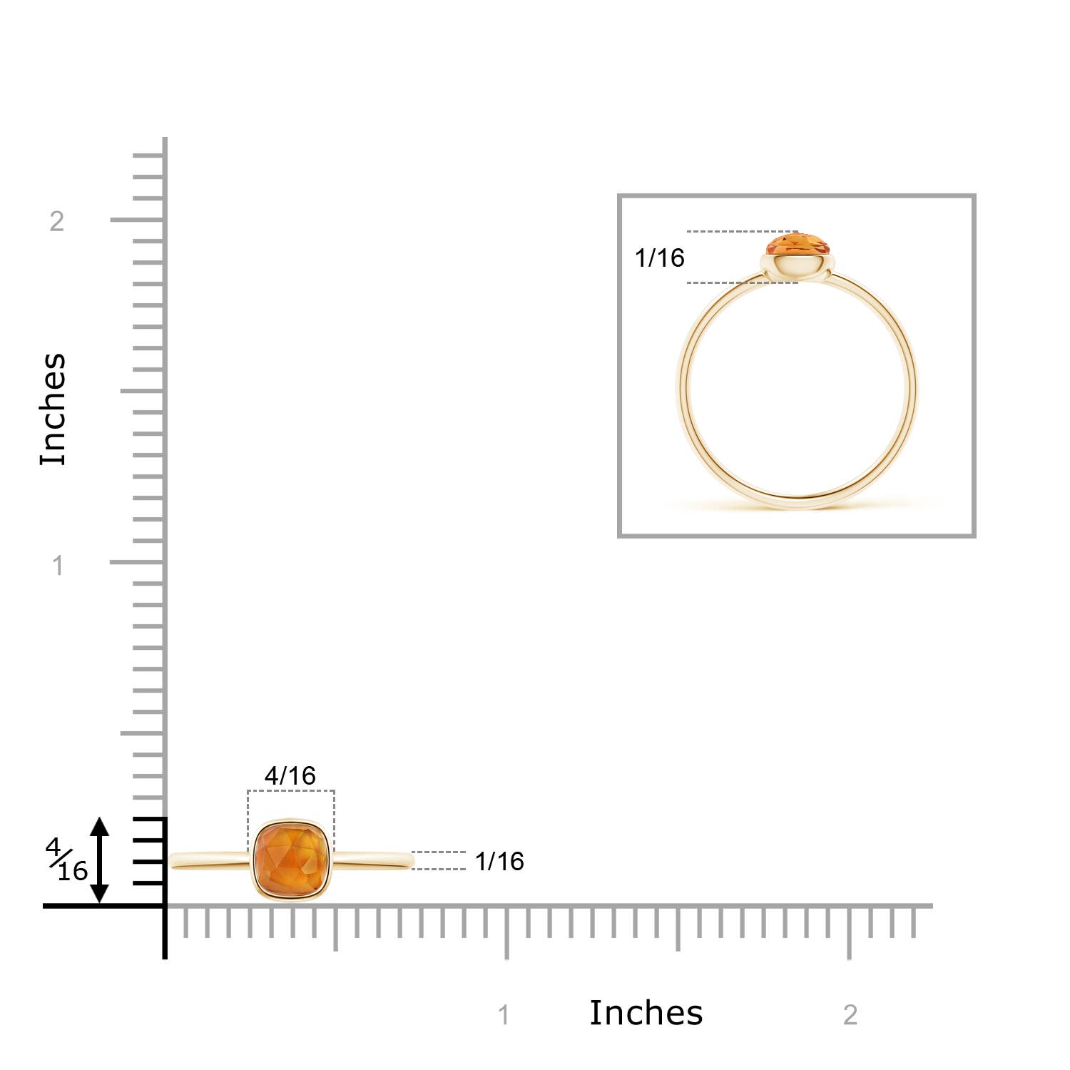 AAA - Citrine / 0.5 CT / 14 KT Yellow Gold