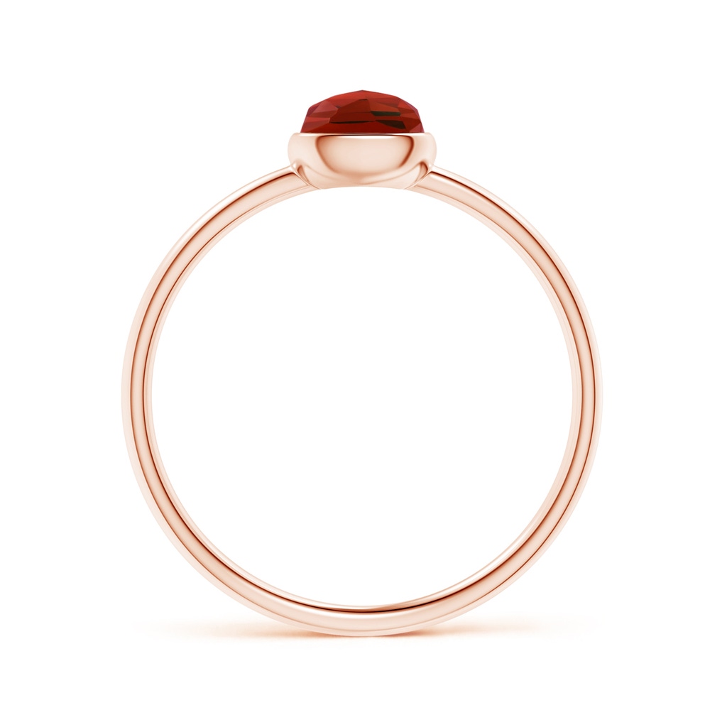 5mm AAA Bezel-Set Cushion Garnet Solitaire Ring in Rose Gold Product Image