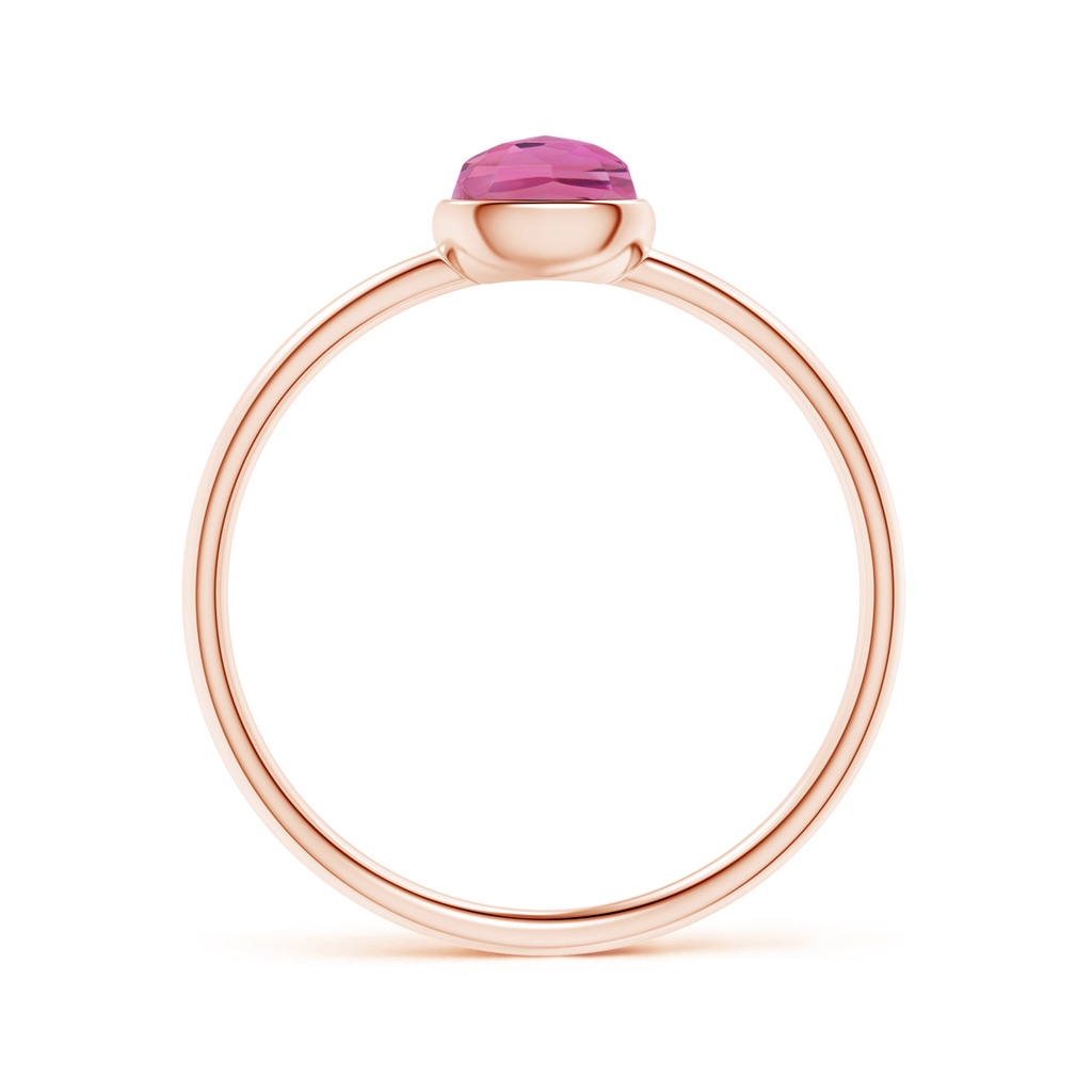 5mm AAA Bezel-Set Cushion Pink Tourmaline Solitaire Ring in Rose Gold Product Image
