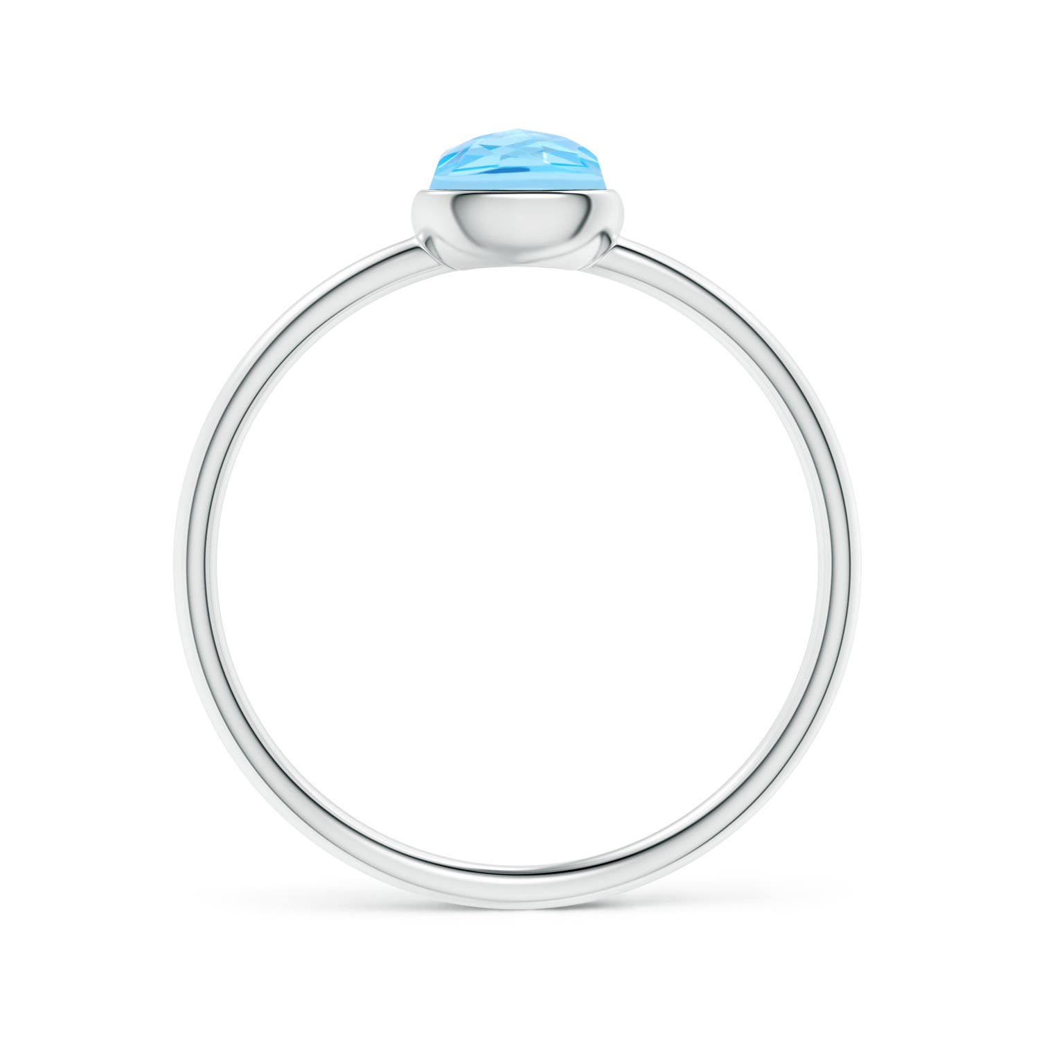 AAA - Swiss Blue Topaz / 0.56 CT / 14 KT White Gold