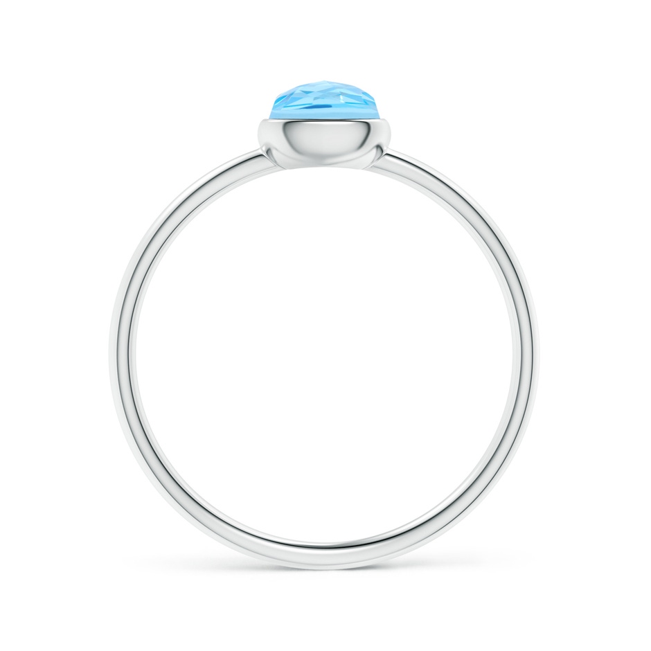 5mm AAA Bezel-Set Cushion Swiss Blue Topaz Solitaire Ring in White Gold side-1