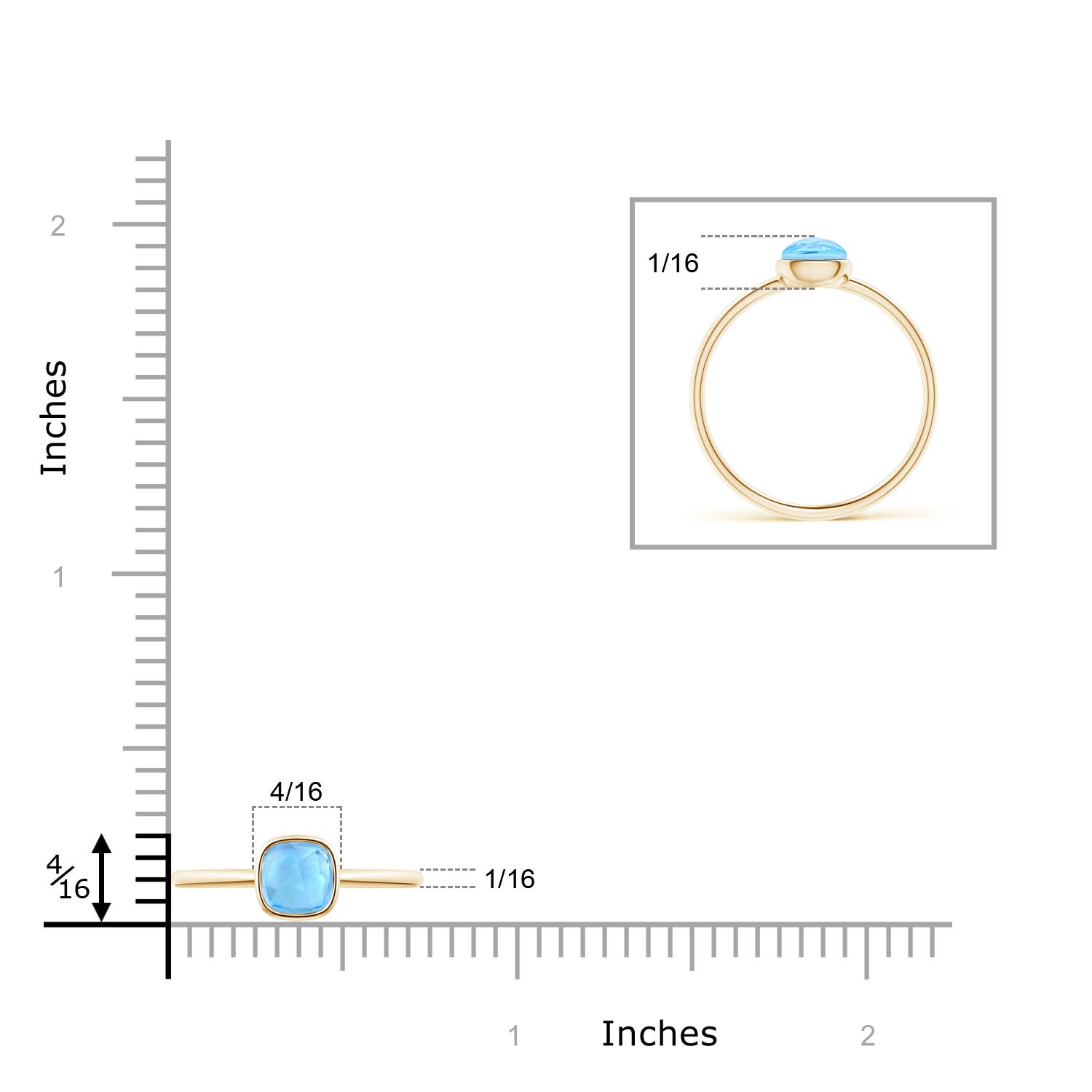 AAA - Swiss Blue Topaz / 0.56 CT / 14 KT Yellow Gold