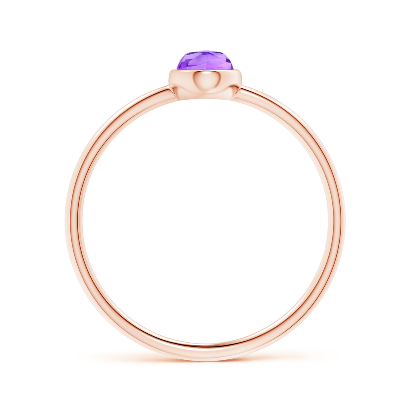 Classic Bezel-Set Oval Amethyst Ring