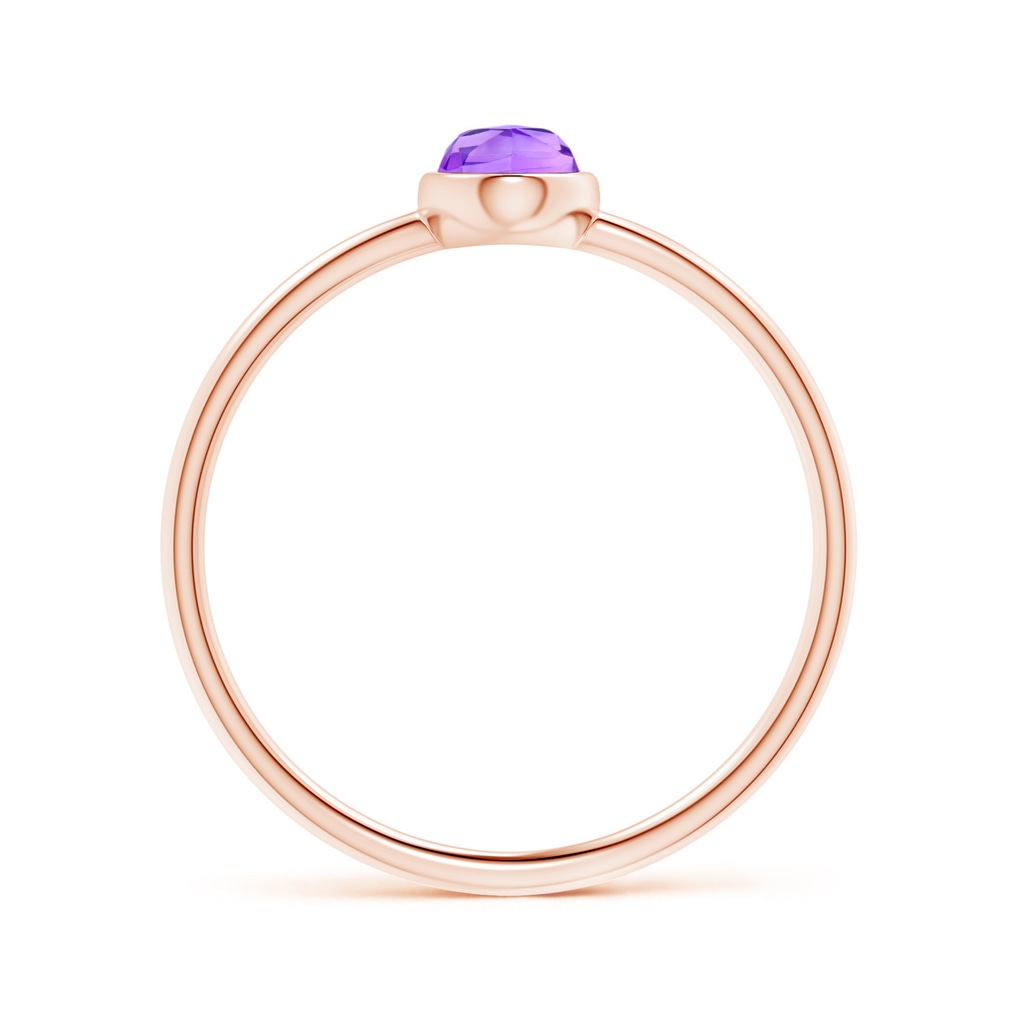 6x4mm AAA Classic Bezel-Set Oval Amethyst Ring in Rose Gold Product Image