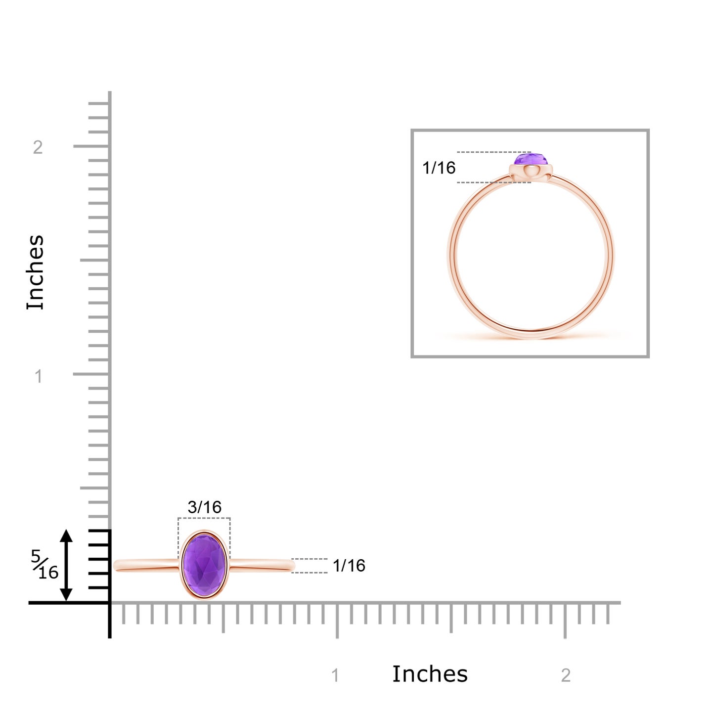 Classic Bezel-Set Oval Amethyst Ring
