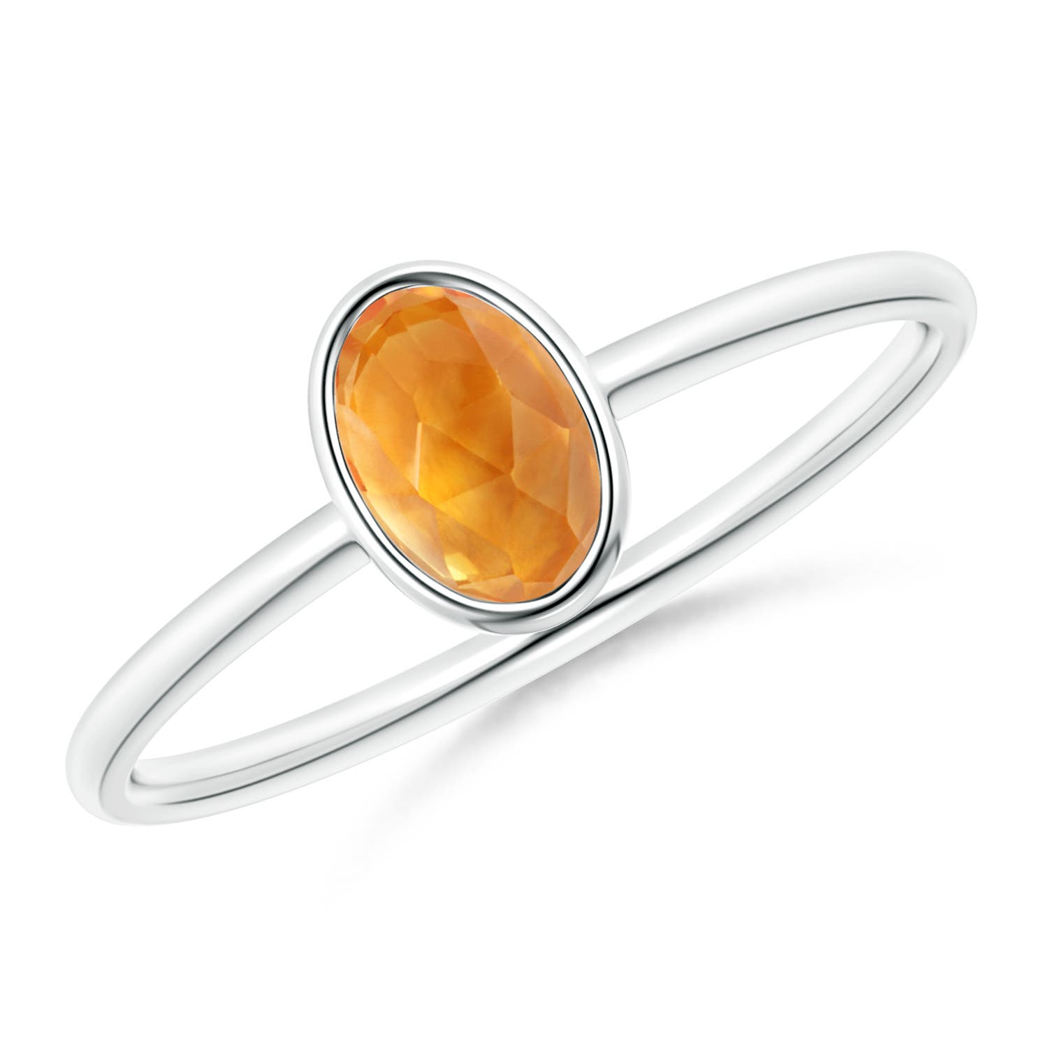 AAA - Citrine / 0.5 CT / 14 KT White Gold