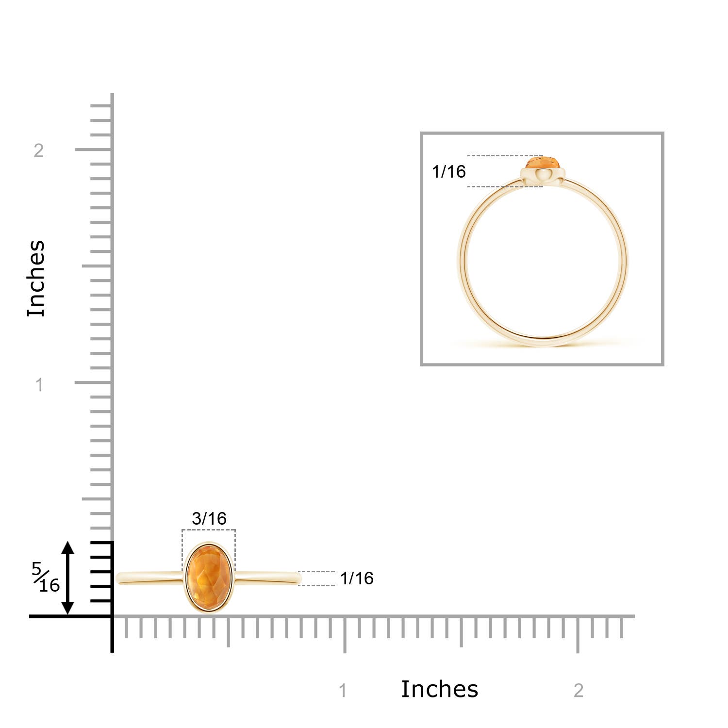 AAA - Citrine / 0.5 CT / 14 KT Yellow Gold