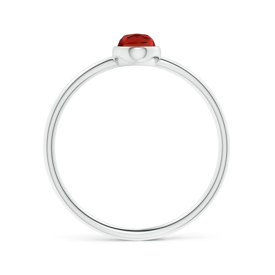 6x4mm AAA Classic Bezel-Set Oval Garnet Ring in White Gold side-1