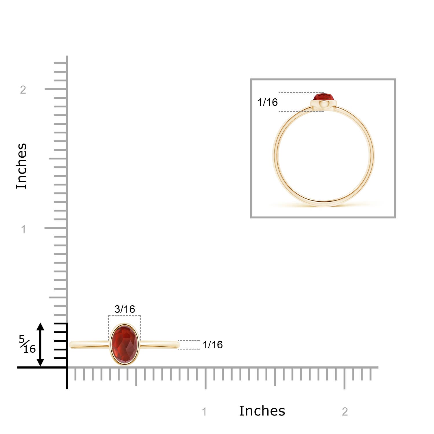 AAA - Garnet / 0.6 CT / 14 KT Yellow Gold