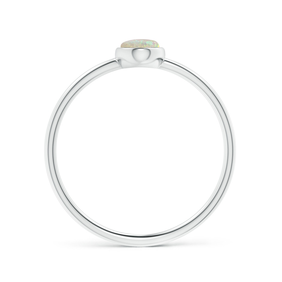 6x4mm AAA Classic Bezel-Set Oval Opal Ring in White Gold side-1