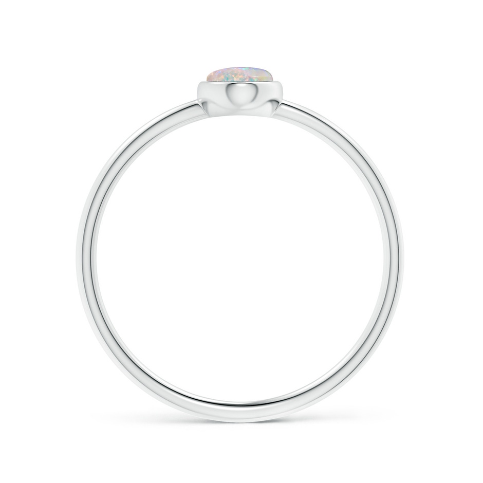 6x4mm AAAA Classic Bezel-Set Oval Opal Ring in White Gold side-1