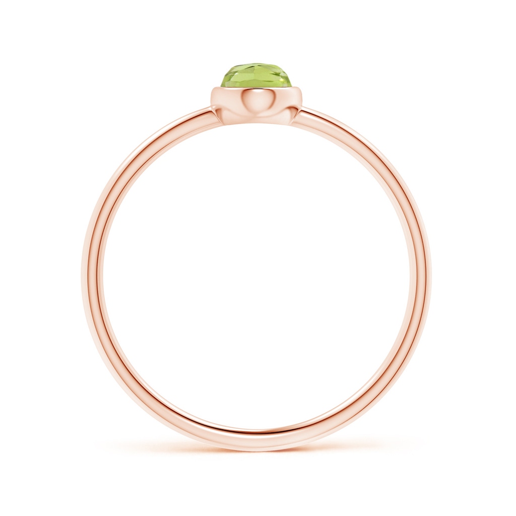 6x4mm AAA Classic Bezel-Set Oval Peridot Ring in Rose Gold Product Image