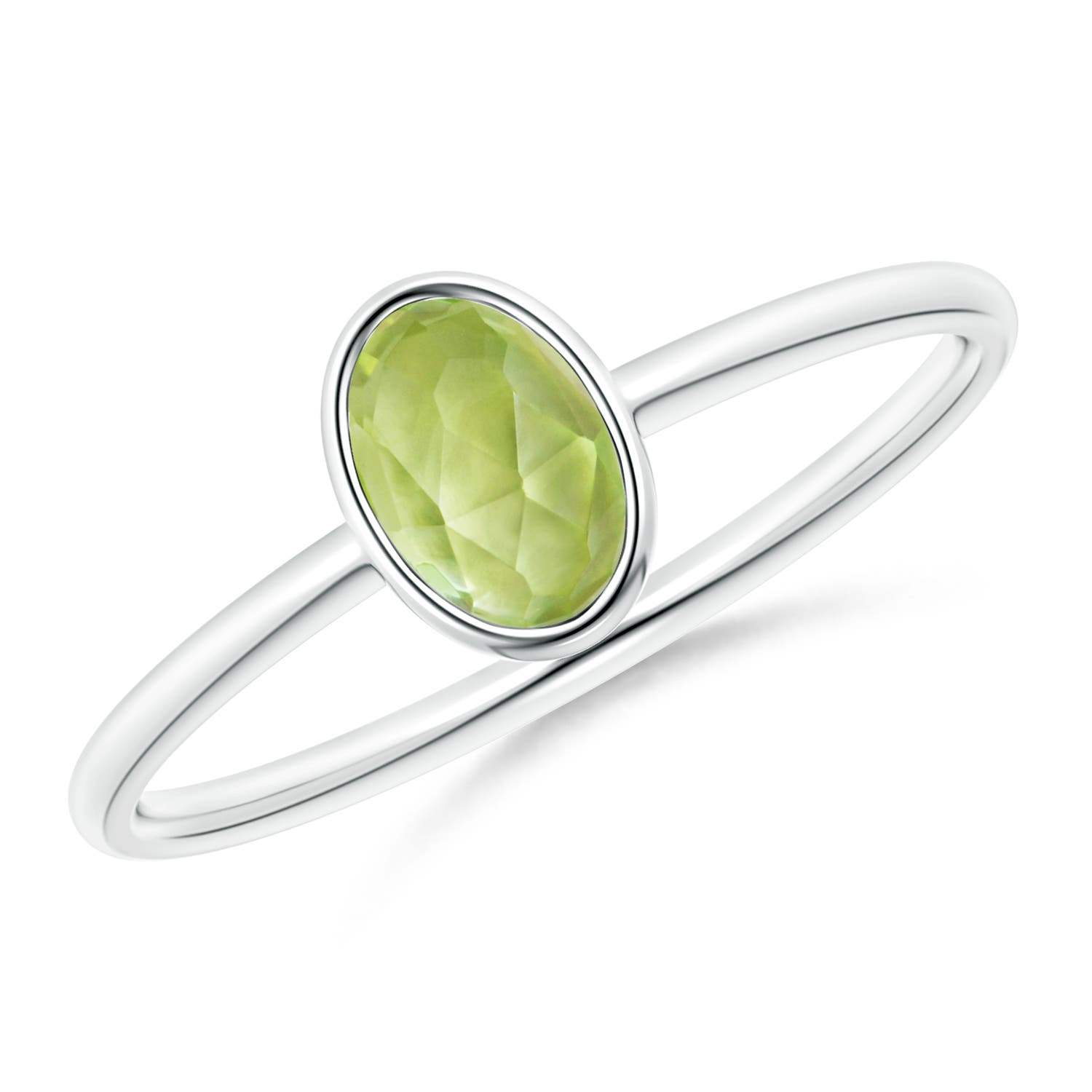 AAA - Peridot / 0.5 CT / 14 KT White Gold