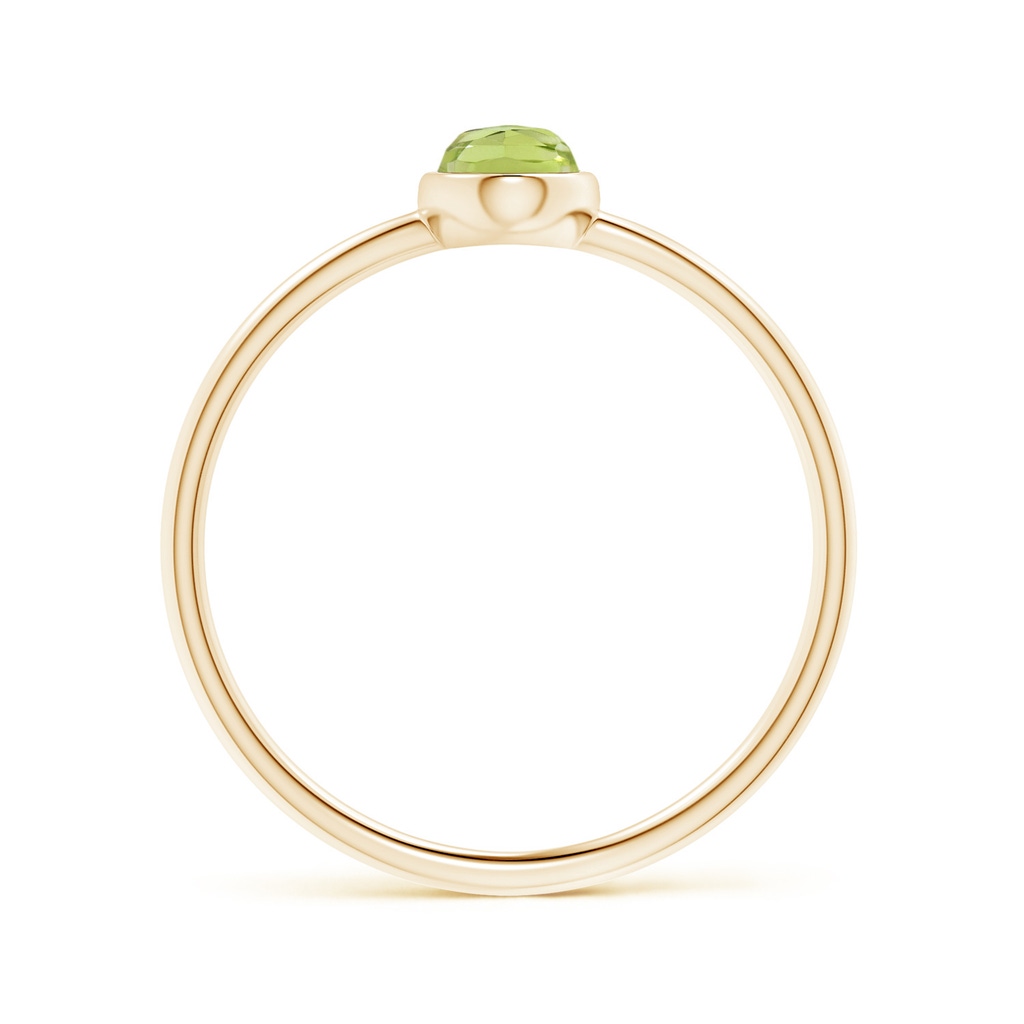 6x4mm AAA Classic Bezel-Set Oval Peridot Ring in Yellow Gold Product Image