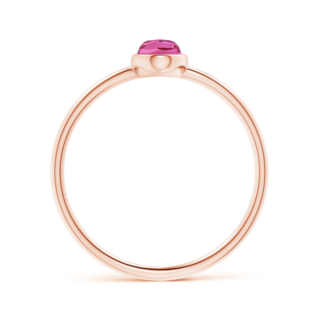 6x4mm AAA Classic Bezel-Set Oval Pink Tourmaline Ring in Rose Gold Product Image