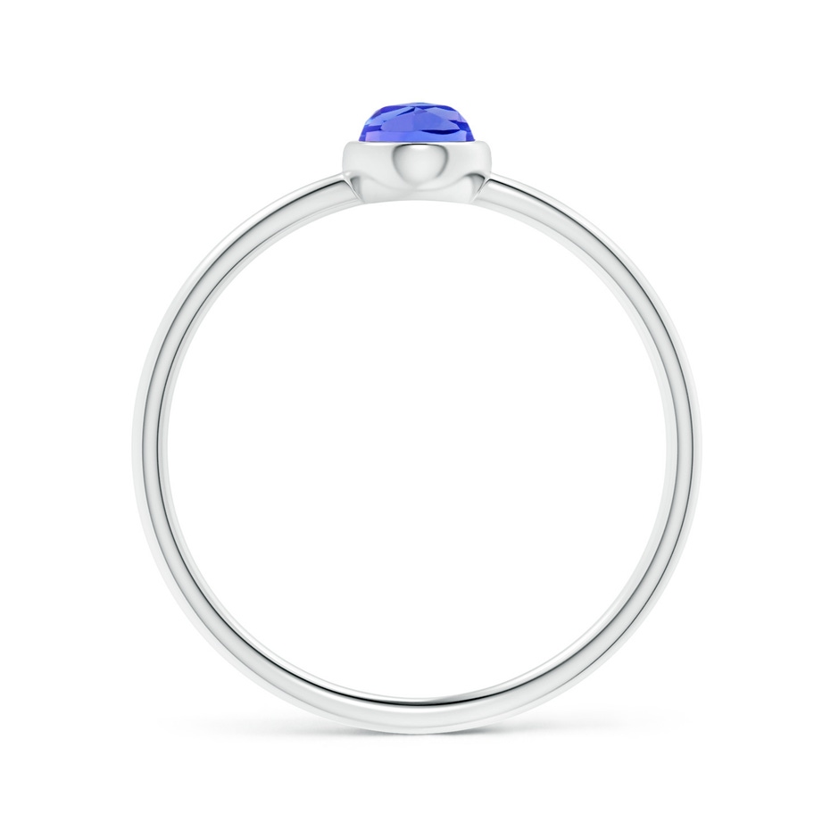 6x4mm AAA Classic Bezel-Set Oval Tanzanite Ring in White Gold side-1