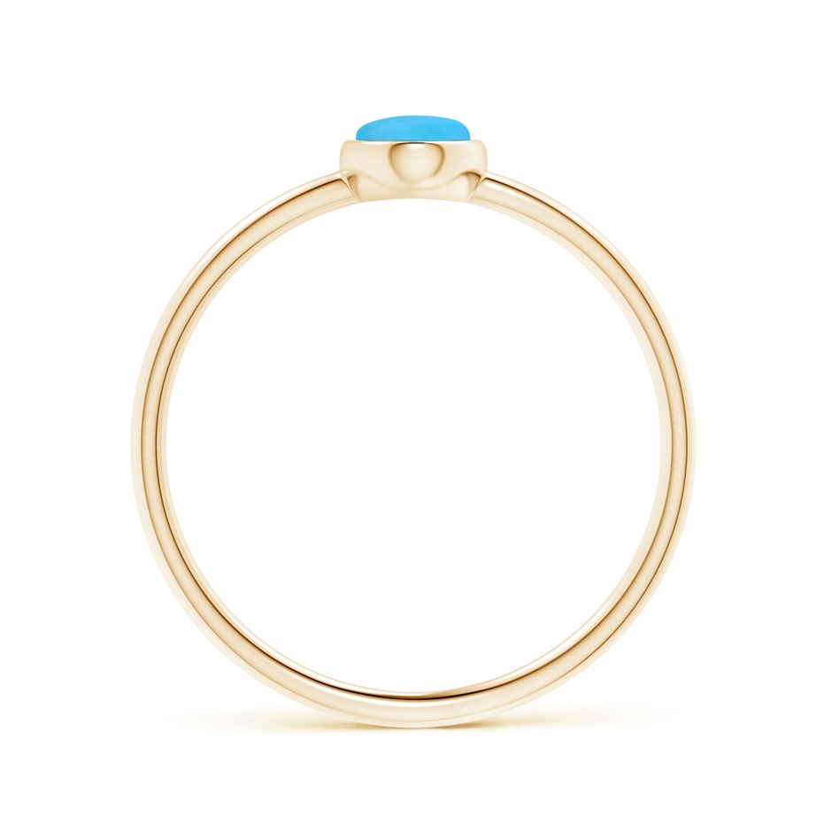 6x4mm AAA Classic Bezel-Set Oval Turquoise Ring in 18K Yellow Gold side 199