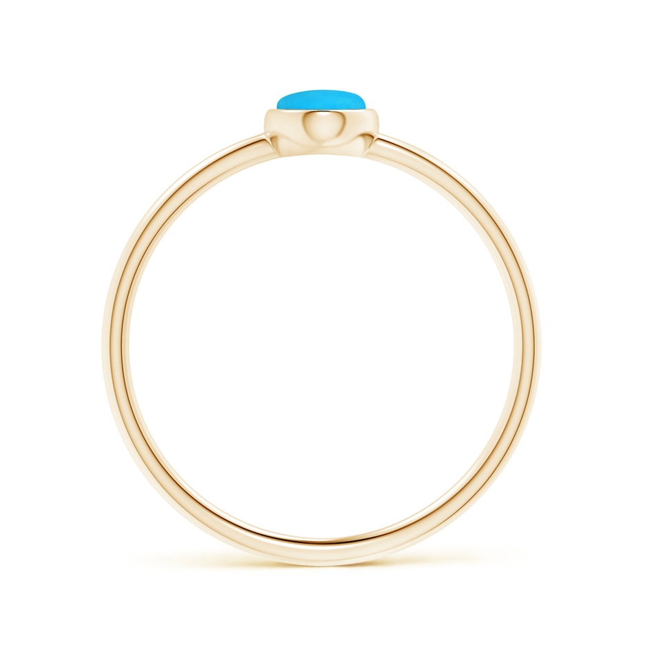 6x4mm AAAA Classic Bezel-Set Oval Turquoise Ring in 18K Yellow Gold side 199