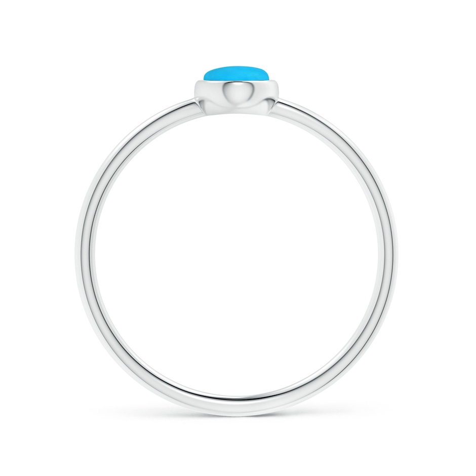 6x4mm AAAA Classic Bezel-Set Oval Turquoise Ring in S999 Silver side 199