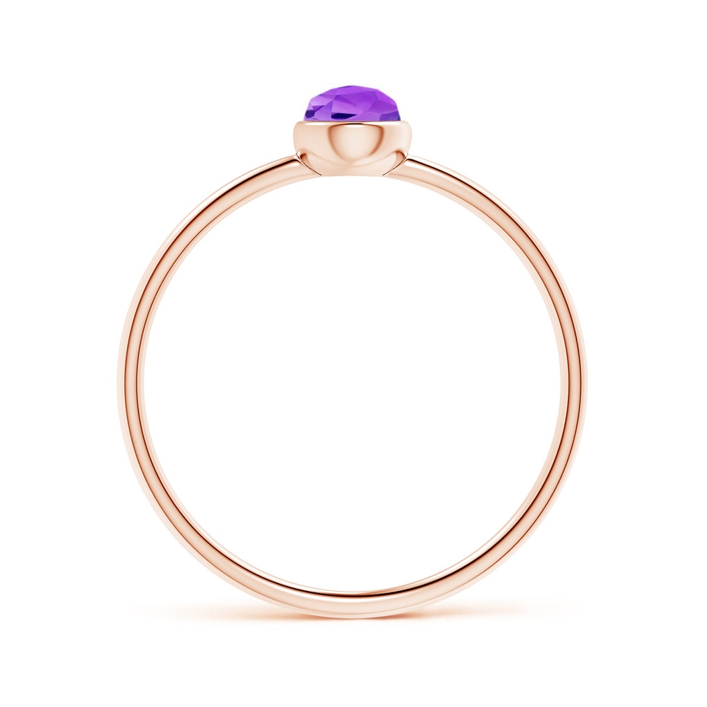 6x4mm AAA Pear-Shaped Amethyst Solitaire Ring in Rose Gold Product Image