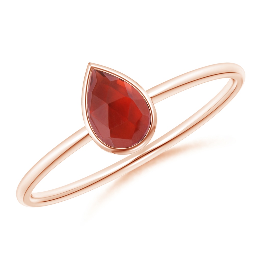 6x4mm AAA Pear-Shaped Garnet Solitaire Ring in Rose Gold 