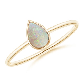6x4mm AAA Pear-Shaped Opal Solitaire Ring in 9K Yellow Gold