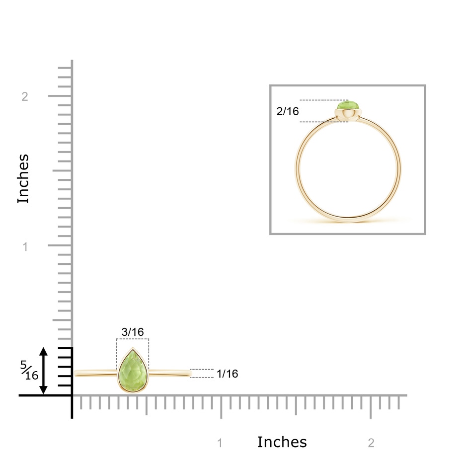 6x4mm AAA Pear-Shaped Peridot Solitaire Ring in 10K Yellow Gold product image