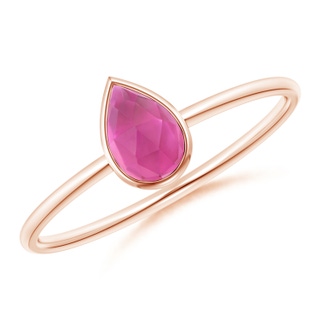 6x4mm AAA Pear-Shaped Pink Tourmaline Solitaire Ring in Rose Gold