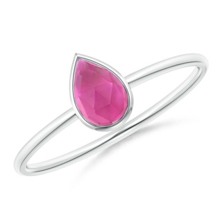 6x4mm AAA Pear-Shaped Pink Tourmaline Solitaire Ring in White Gold