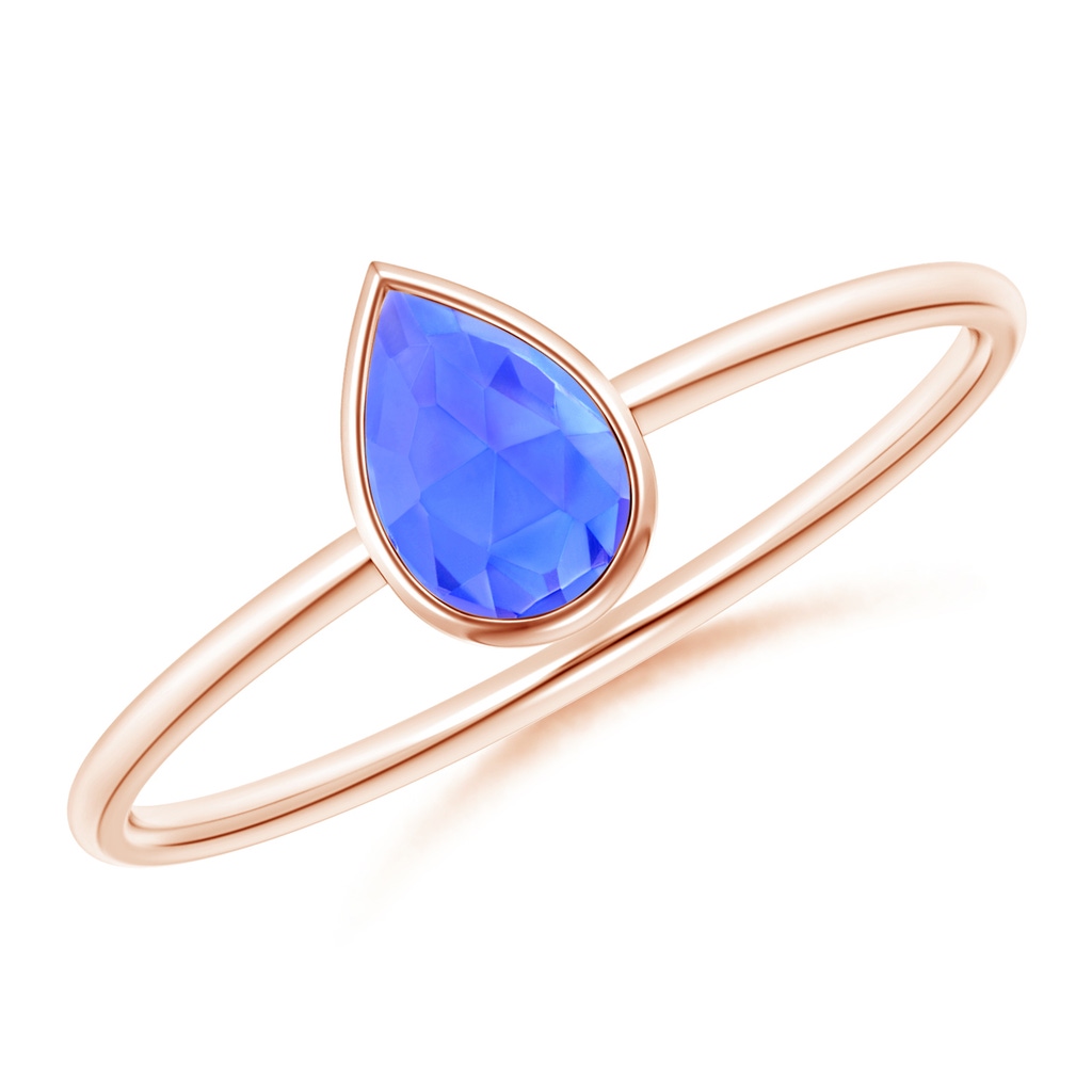 6x4mm AAA Pear-Shaped Tanzanite Solitaire Ring in Rose Gold