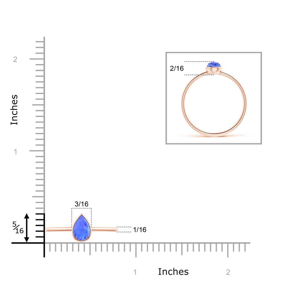 6x4mm AAA Pear-Shaped Tanzanite Solitaire Ring in Rose Gold product image