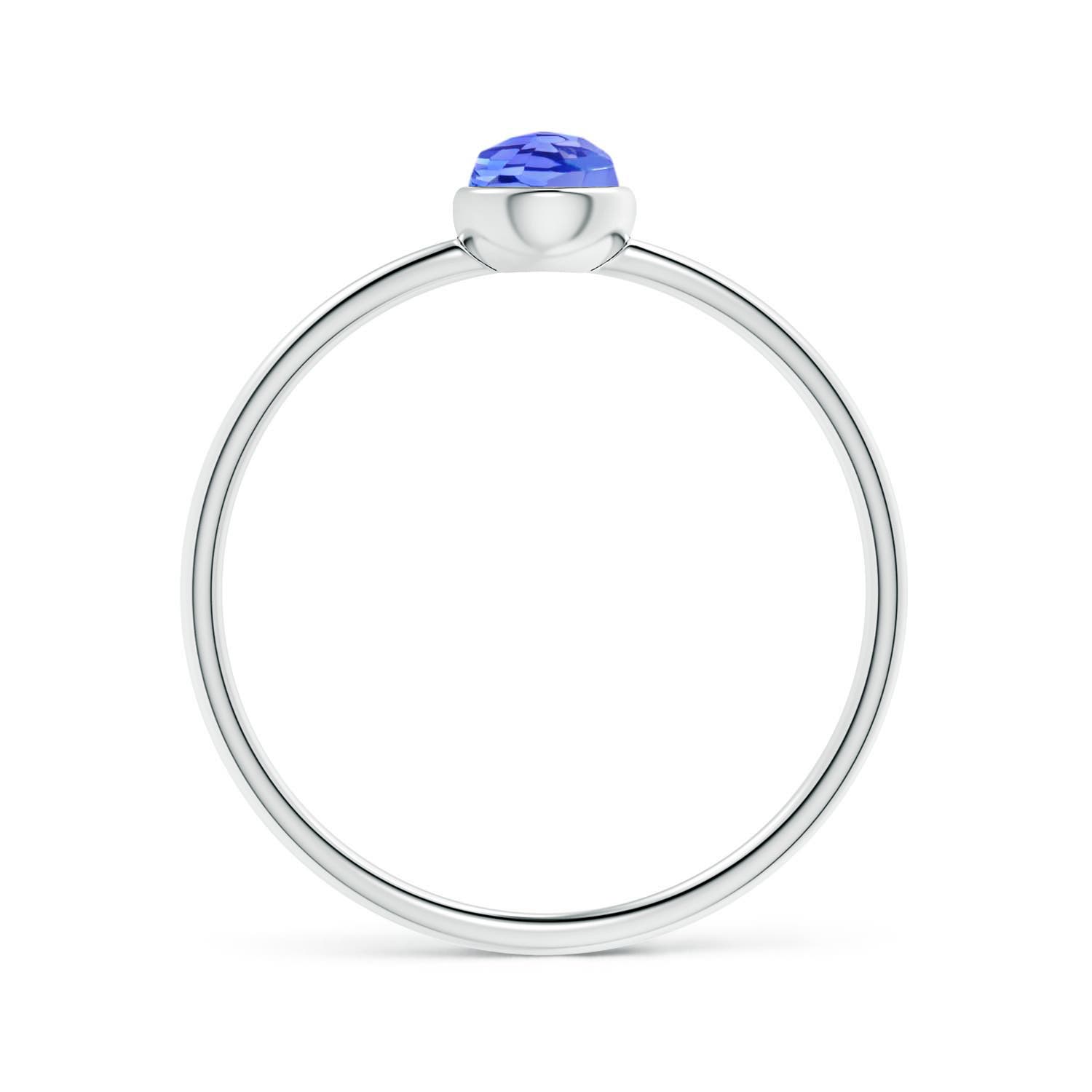 6x4mm AAA Pear-Shaped Tanzanite Solitaire Ring in White Gold - side 1