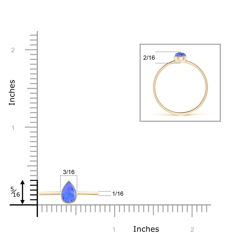 6x4mm AAA Pear-Shaped Tanzanite Solitaire Ring in Yellow Gold product image