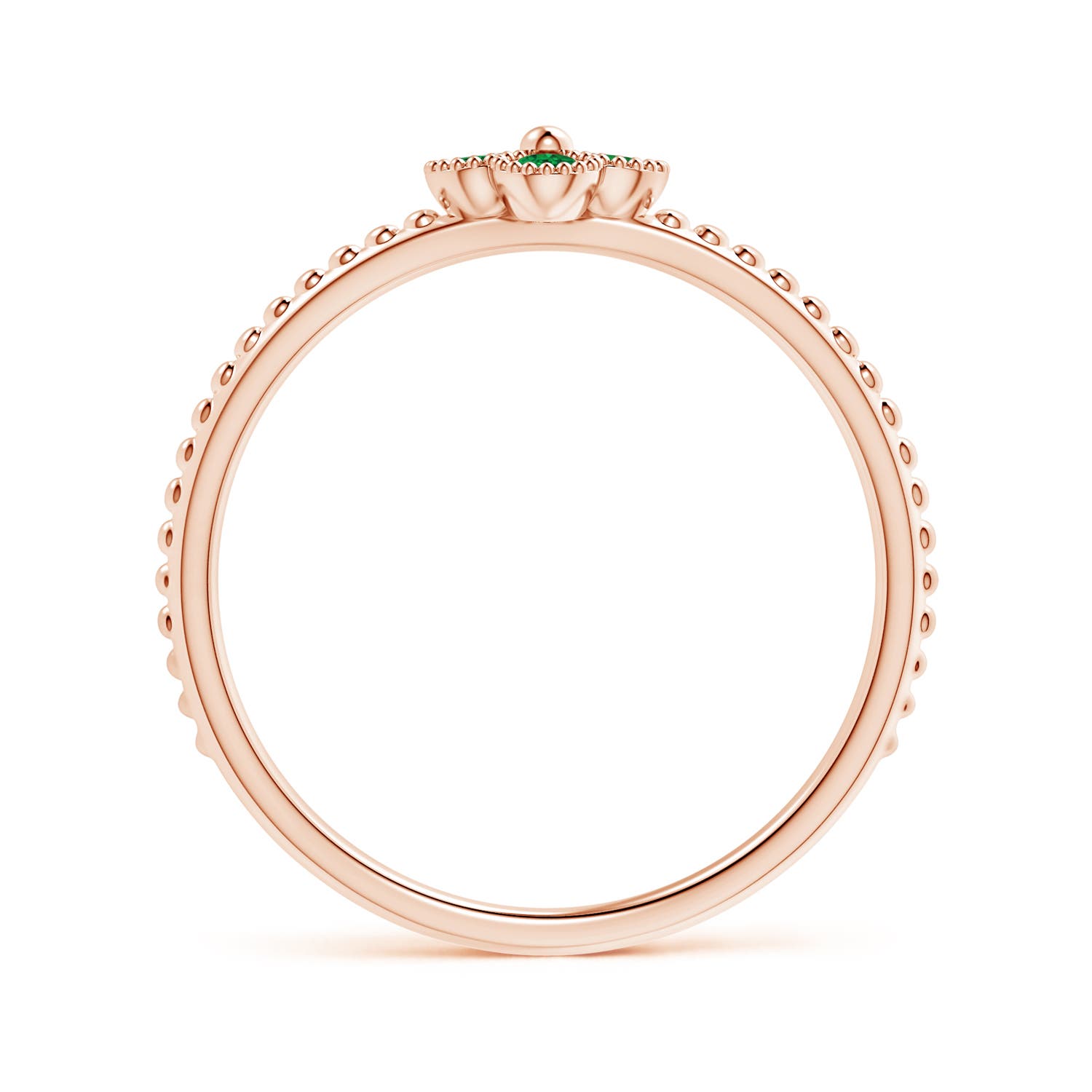 AAA - Emerald / 0.18 CT / 14 KT Rose Gold