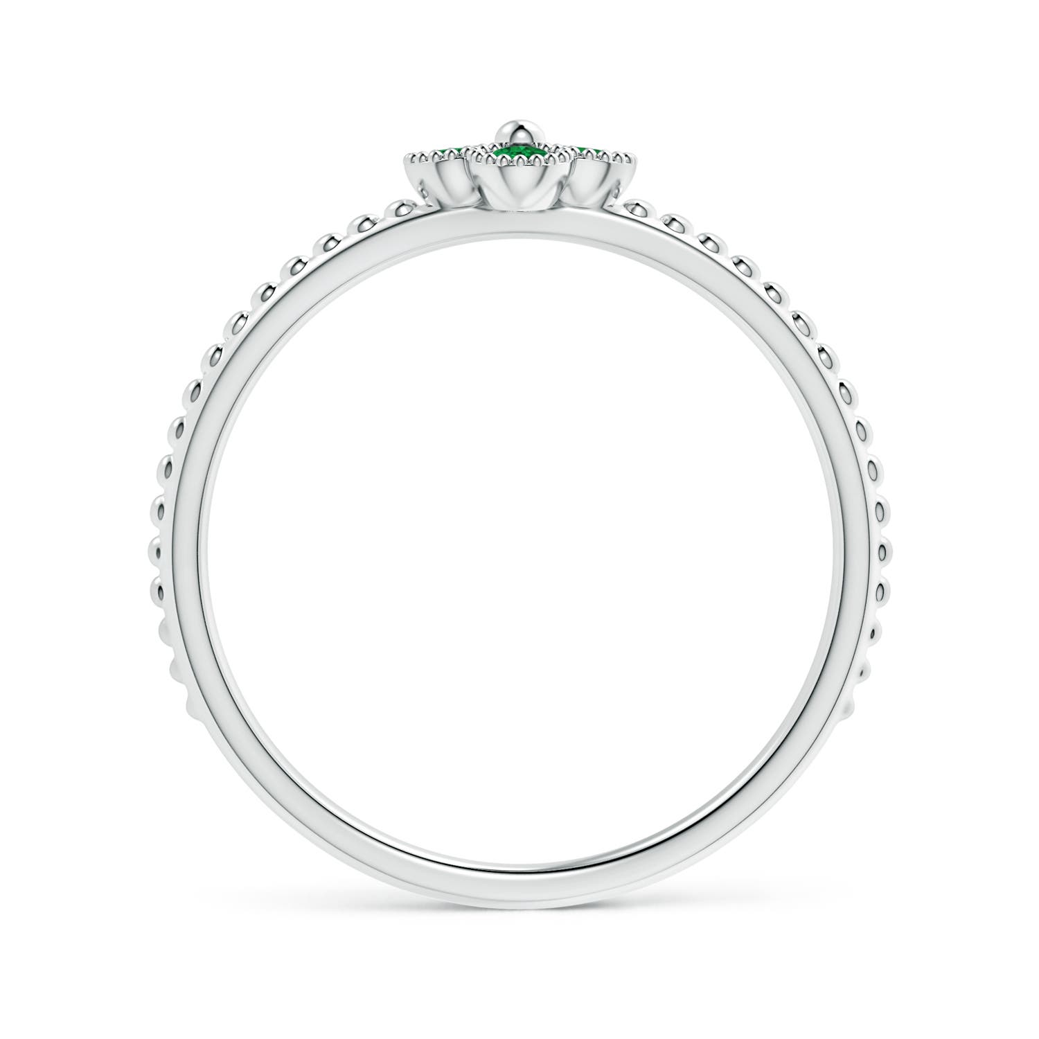 AAA - Emerald / 0.18 CT / 14 KT White Gold