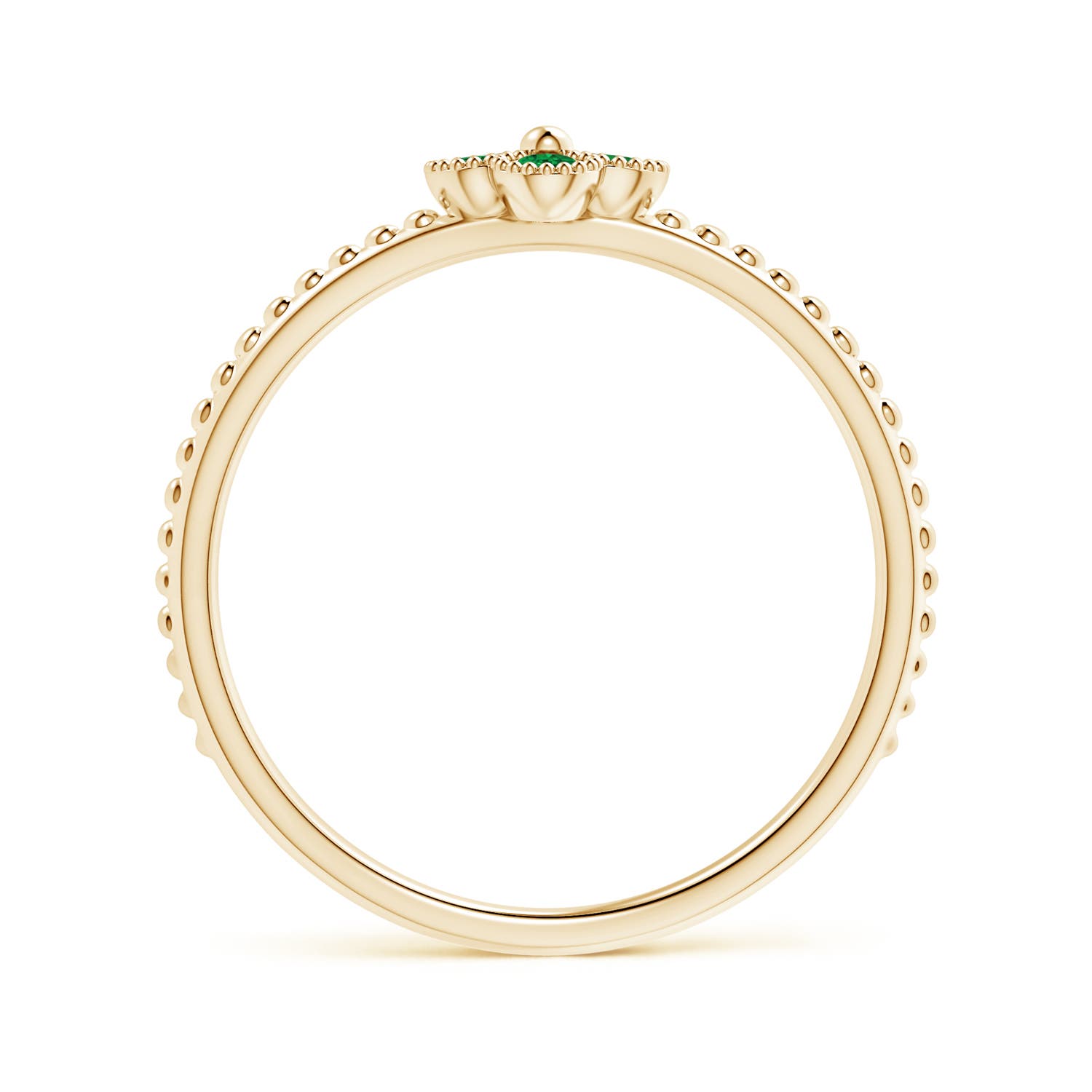 AAA - Emerald / 0.18 CT / 14 KT Yellow Gold