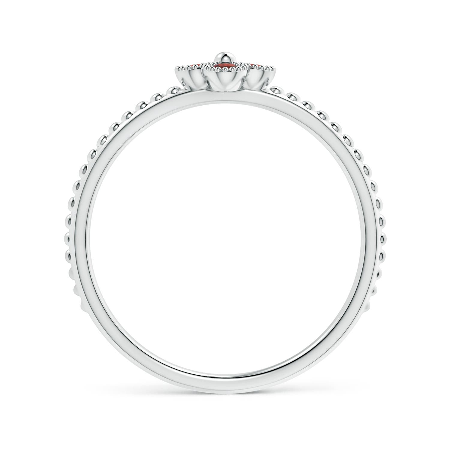 AAA - Garnet / 0.16 CT / 14 KT White Gold