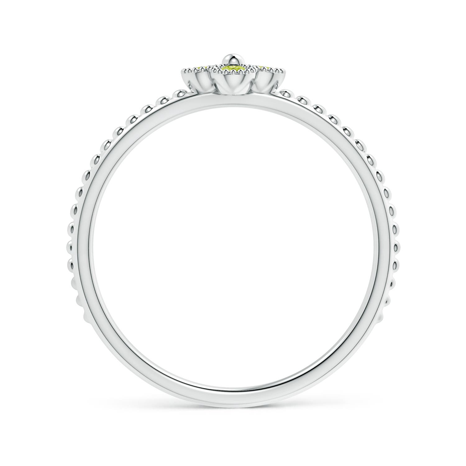 AAA - Peridot / 0.16 CT / 14 KT White Gold