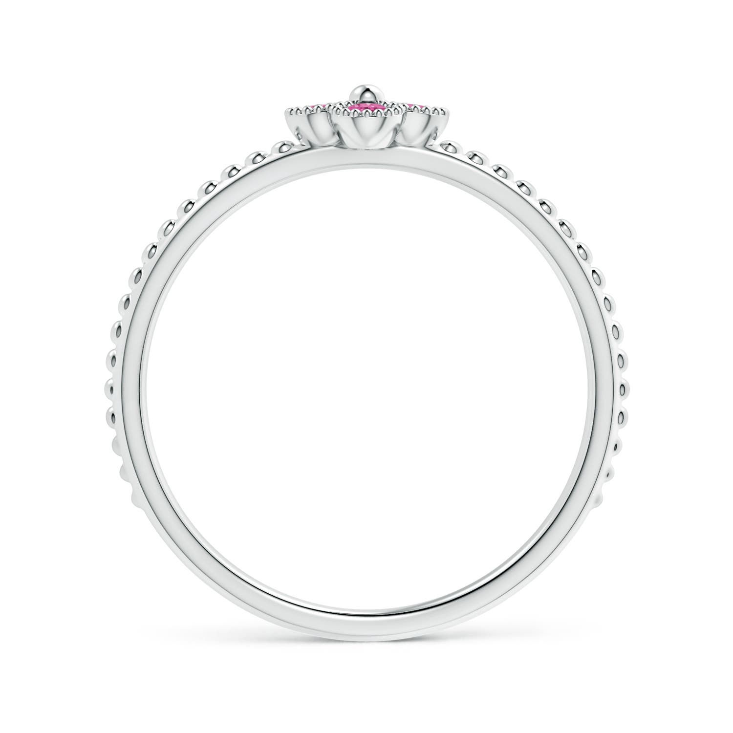 AAA - Pink Sapphire / 0.16 CT / 14 KT White Gold