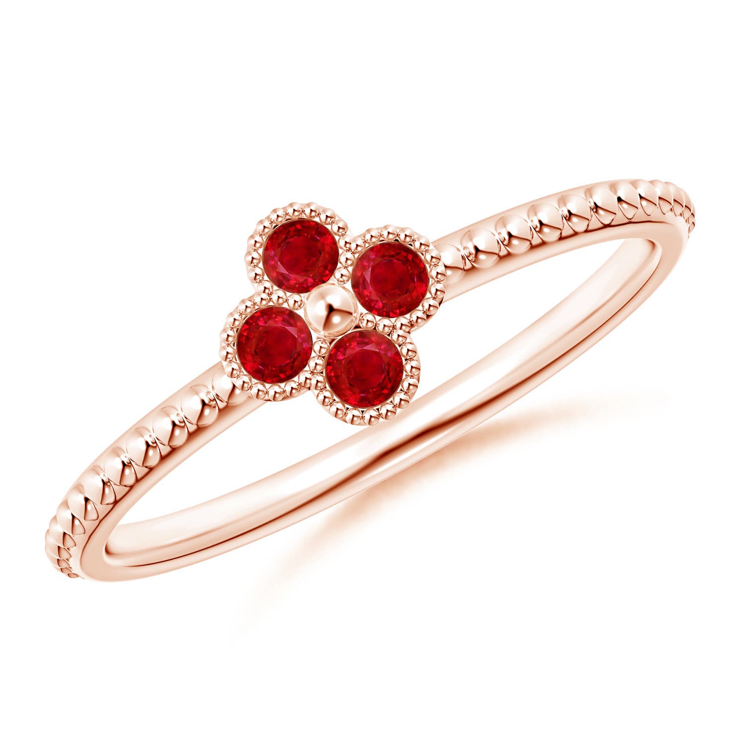 AAA - Ruby / 0.2 CT / 14 KT Rose Gold