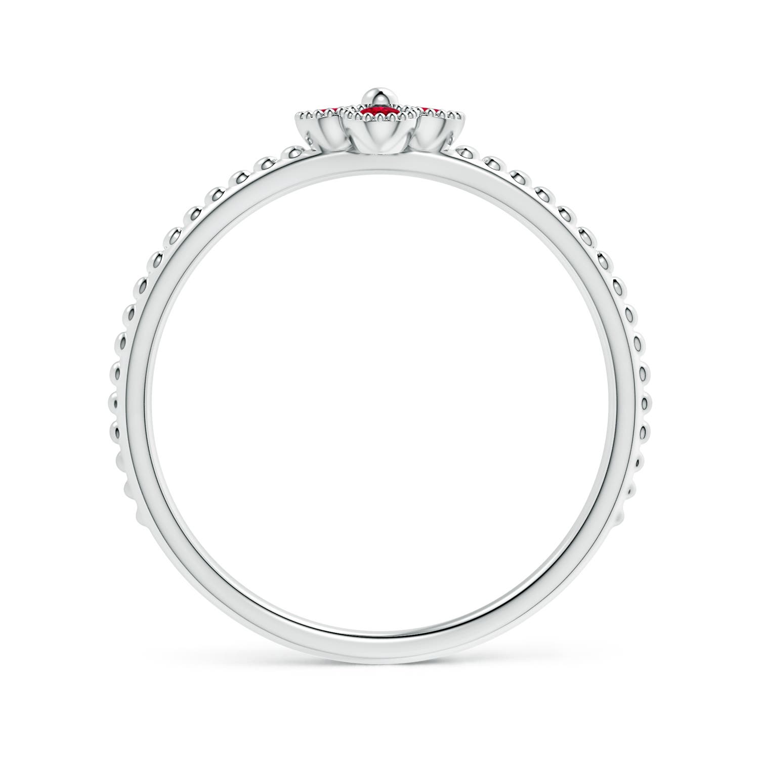 AAA - Ruby / 0.2 CT / 14 KT White Gold