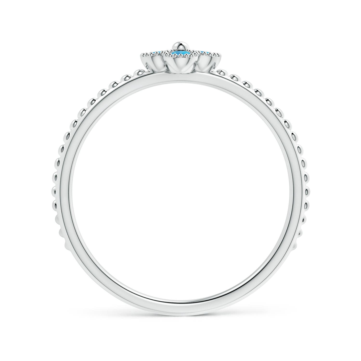 AAA - Swiss Blue Topaz / 0.16 CT / 14 KT White Gold