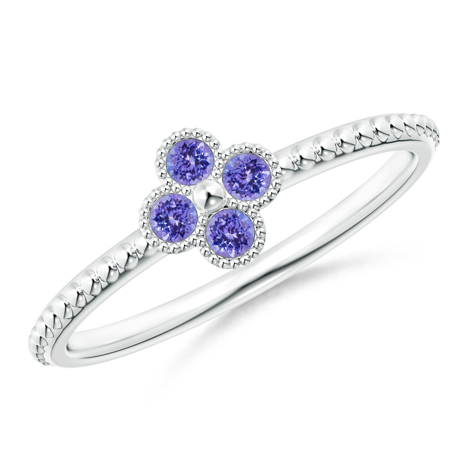 AAA - Tanzanite / 0.16 CT / 14 KT White Gold