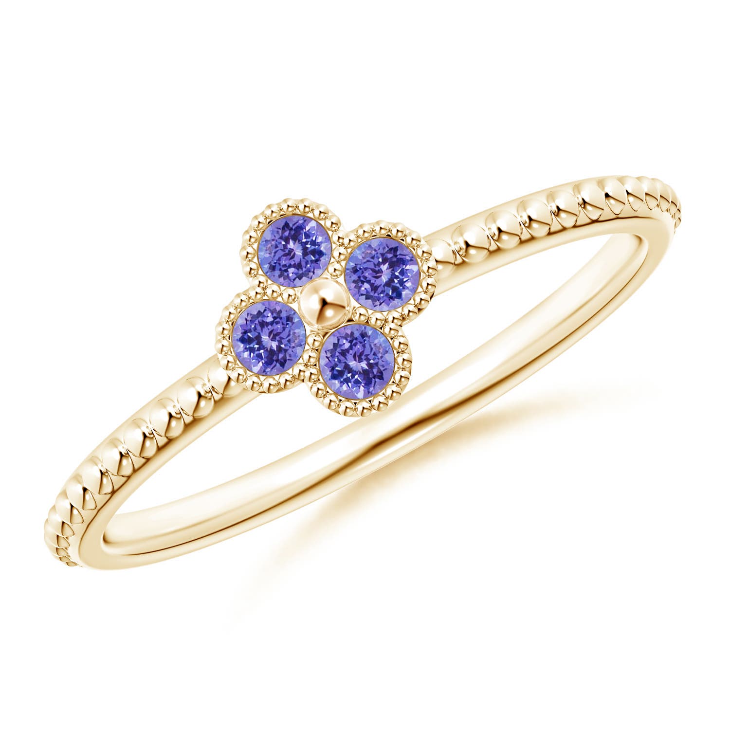 AAA - Tanzanite / 0.16 CT / 14 KT Yellow Gold