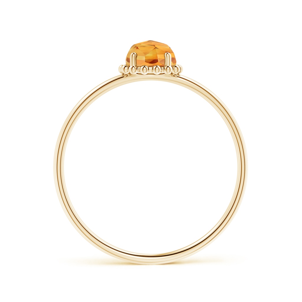 5mm AAA Solitaire Citrine Ring with Beaded Halo in Yellow Gold Product Image