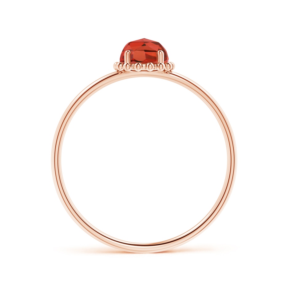 5mm AAA Solitaire Garnet Ring with Beaded Halo in Rose Gold side-1