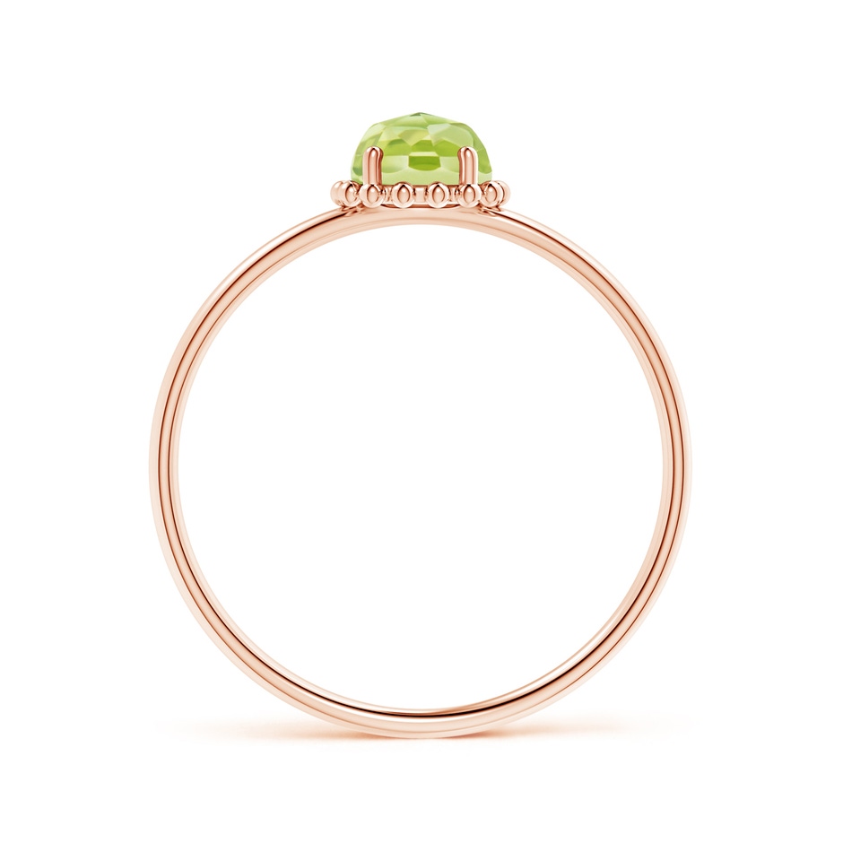 5mm AAA Solitaire Peridot Ring with Beaded Halo in Rose Gold product image