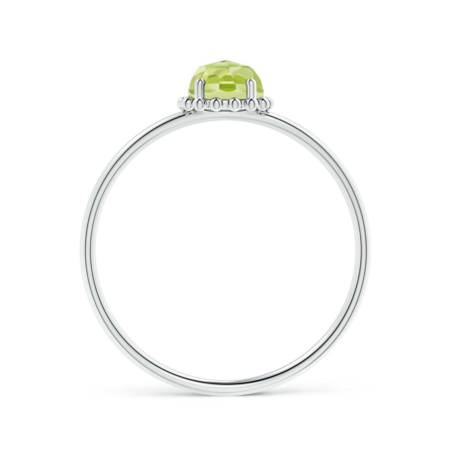 AAA - Peridot / 0.65 CT / 14 KT White Gold