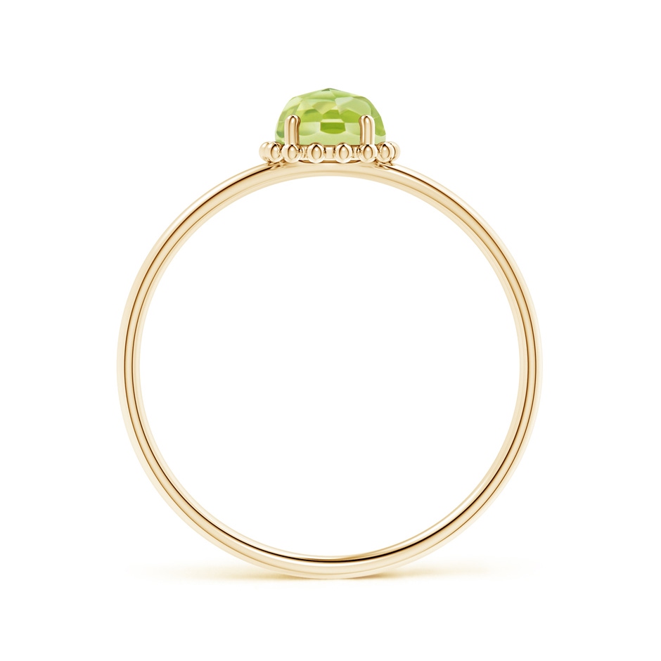 5mm AAA Solitaire Peridot Ring with Beaded Halo in Yellow Gold product image